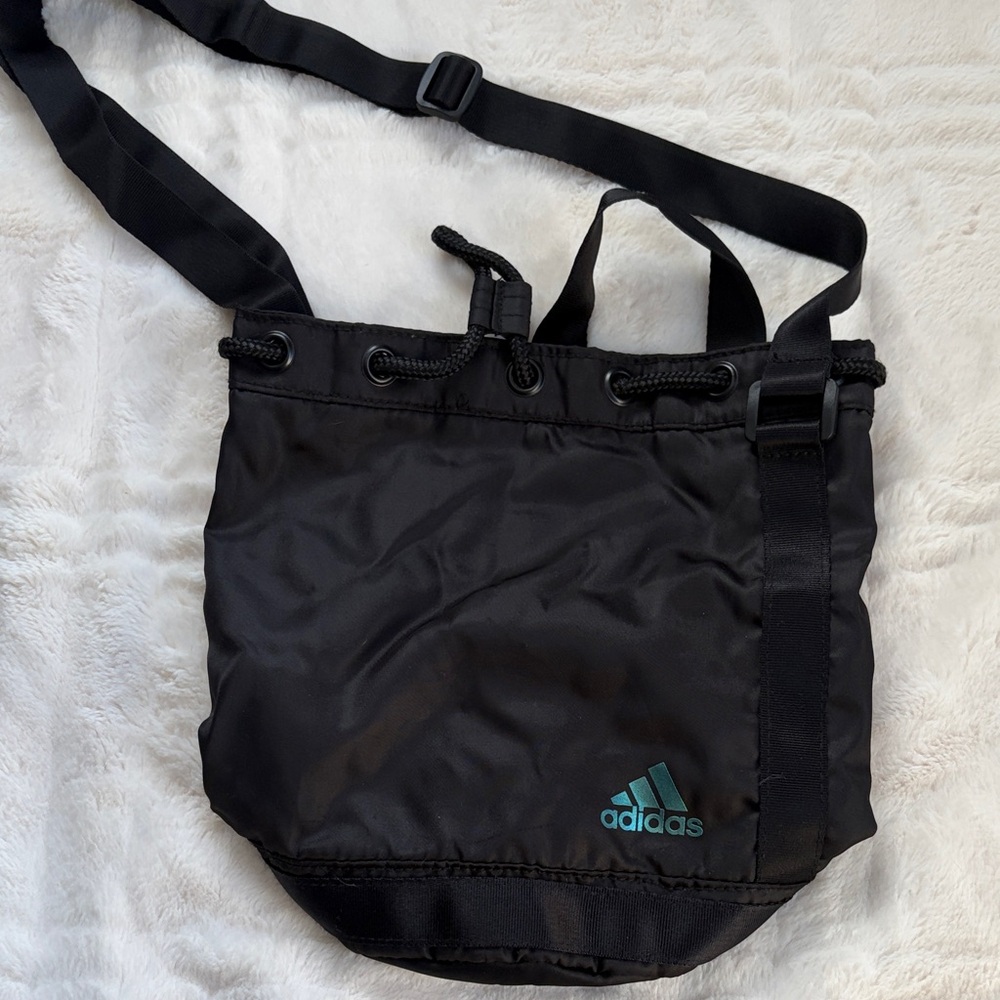 Adidas Black Crossbody Bag with Teal Logo